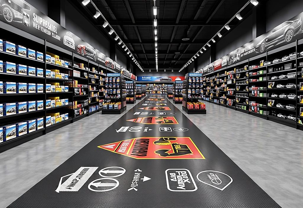Slip-resistant floor graphics retail